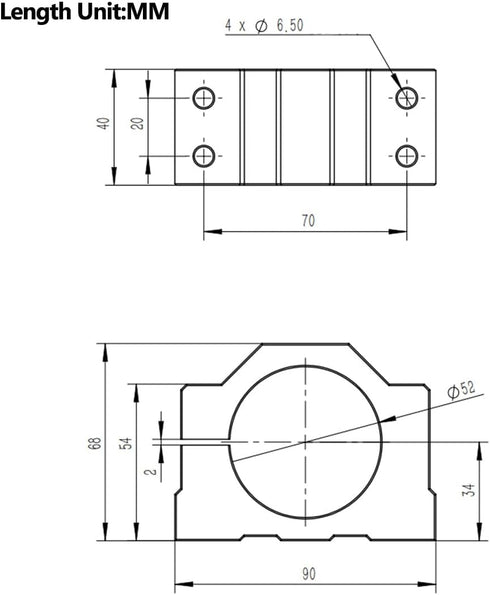 52mm Spindle Clamp Motor Bracket,Aluminium Bracket Clamp with 4pcs Screw, Motor Mounting Holder for CNC Router Machine,CNC Machine,CNC Router(52MM...