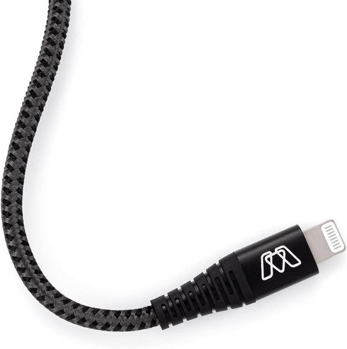 Sewell MOS Strike Lightning Cable, 6ft Two Pack, Ultra Durable Braided Nylon Fiber Jacket, Tangle Resistant, MFI Certified,Gray,SW-33122-06-2...