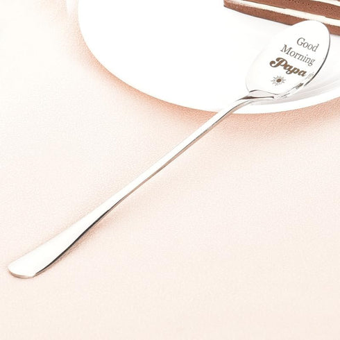 Papa Gifts from Grandkids Good Morning Papa Spoon Gifts for Grandpa Birthday Gifts from Granddaughter Grandson to Grandfather Christmas Gifts for ...
