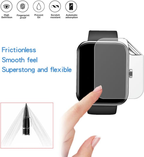 Screen Protector Compatible for TOZO S3 Smart Watch, HD Full Coverage TPU Protective Film Compatible for TOZO S3 1.83-inch Smartwatch (6PCS)...