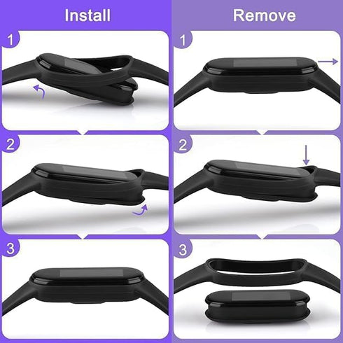 3 Pack Waterproof Band for Amazfit Band 5 Replacement Strap, Sport Band Silicone Amazfit Band 5 Wristbands Strap for Women Men...