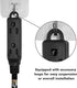 HONDERONS 6FT 3 Outlets Black Extension Cord with Flat Plug, 14/3 SPT-3 Extension Cable 3 Prong Grounded, Durable Power Cable for Home, Office...