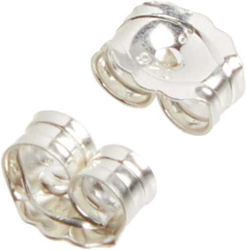 Beadaholique 5005080 Sterling Earring Backs, 4mm, Silver, 12 Piece (Pack of 1)...