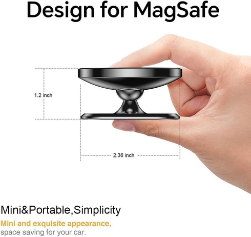 ?2-Pack?for iPhone MagSafe Car Mount?Stronger Magnets?Magnetic Phone Holder for Car Dash?All Metal ?MagSafe Accessories Fit iPhone 15, 14,13,12,Pr...