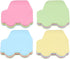 4PCS Car Shaped Sticky Notes, Colored Sticky Notes Car Pink Blue Green Yellow Cute Fun Cool Self-Adhesive Note for Kids School Classroom Office Co...