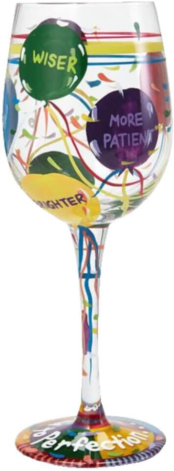 Lolita Aged to Perfection Birthday Artisan Painted Wine Glass...