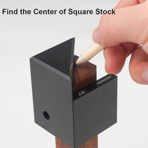 TOOLCOOL Center Finder Tool Woodworking Centering Tool 45 Degree Angle Marker Center line scriber Aluminum Alloy - Black...