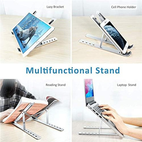 Laptop Stand, Laptop Riser, Computer Stand for Laptop, Aluminum Foldable Laptop Stand for Desk, Compatible with Dell, HP, MacBook, Lenovo and More...