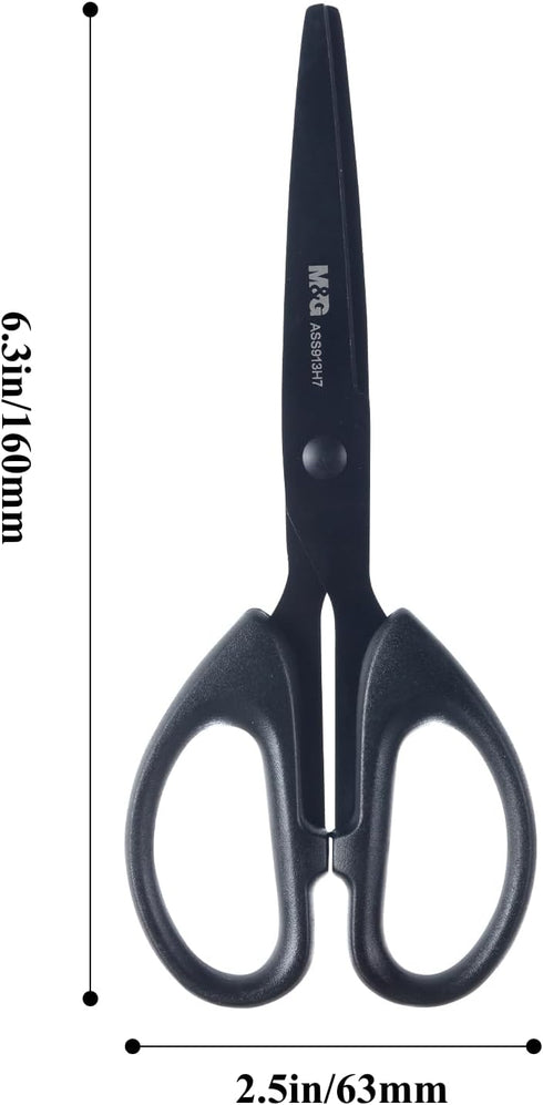 Scissors Multipurpose Craft Scissors Bulk 3-Pack, Sharp Blade Shears, Easy Grip Handles, 6.3” Stainless Steel Shaft Scissors for Office Home Schoo...
