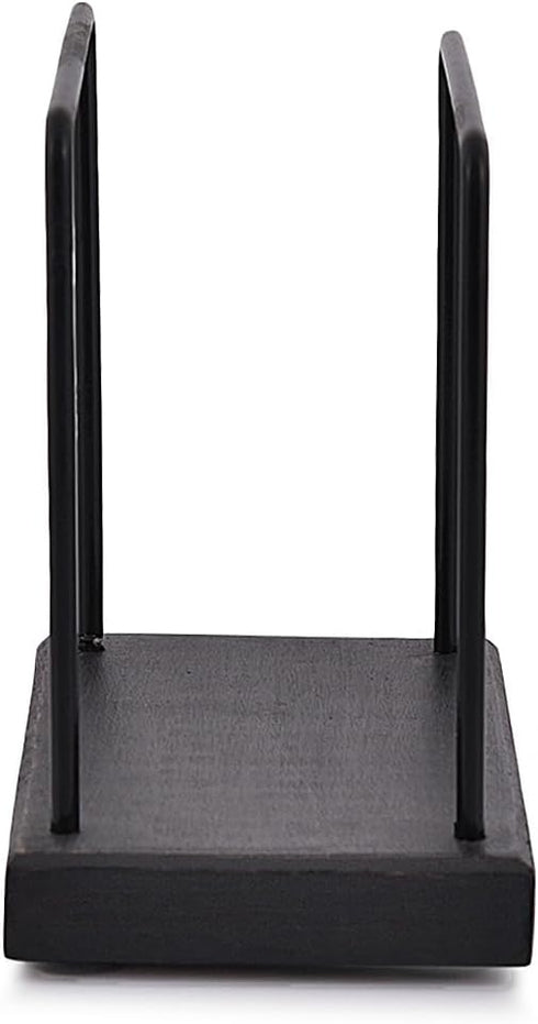 NIRMAN Acacia Wood Base Iron Standing Napkin Napkin Holder for Kitchen & Dining Tables, Indoor & Outdoor Use (Black) (6" x 3" x 5")...