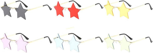 Star Rimless Sunglasses Women/Men Unique Pentagram Party glasses Prom Streetwear...