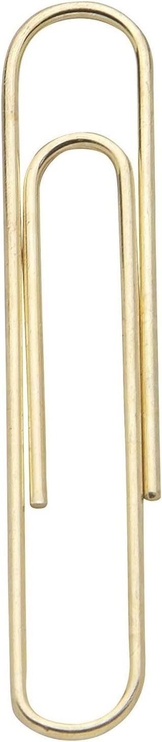 1InTheOffice Jumbo Paper Clips, Gold, Smooth, 2/Pack...
