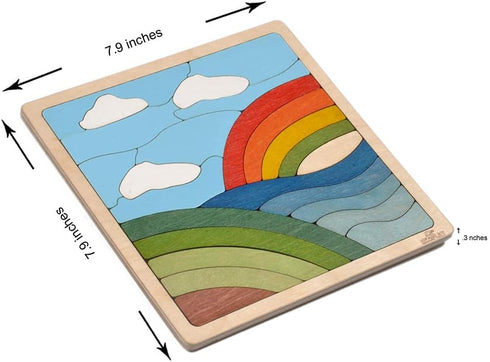 RAINBOW Puzzle for Kids | 25 Pieces Wooden Jigsaw Puzzle | Learning Toy and Gift for Boys Girls Ages 3 Years and above...