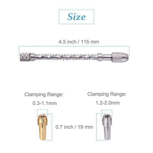 Manual Hand Drill Pin Vise + 20pcs Mini Drill Bit Set + 2pcs Drill Bit Chuck, Spiral Hand Push Drill Chuck Twist Bit Micro Tool for Jewelry Making...