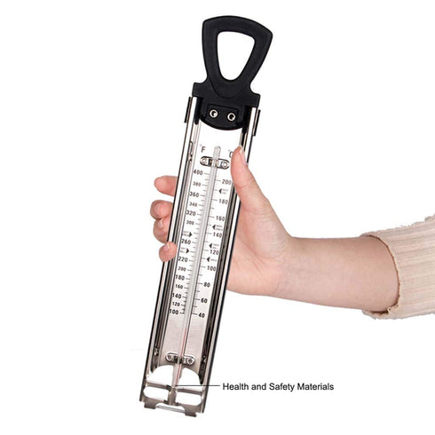 Candy Thermometer Deep Fry/Jam/Sugar/Syrup/Jelly Thermometer with Hanging Hook & Pot Clip Stainless Steel Cooking Food Thermometer Quick Reference...