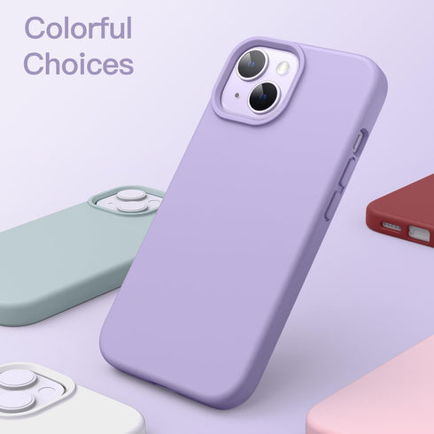 JETech Silicone Case for iPhone 14 Plus 6.7-Inch, Silky-Soft Touch Full-Body Protective Phone Case, Shockproof Cover with Microfiber Lining (Light...
