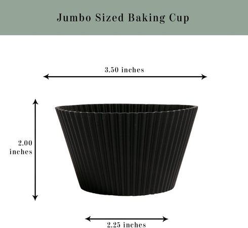 The Silicone Kitchen Reusable Silicone Baking Cup, Non-Toxic, BPA Free, Dishwasher Safe Jumbo, Pack of 12, Matte Black...