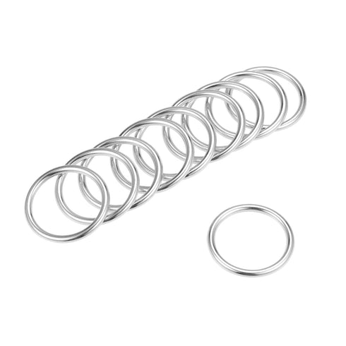 uxcell O Ring Buckle 25mm(1") ID 3mm Thickness Zinc Alloy O-Rings for Hardware Bags Belts Craft DIY Accessories, Silver Tone 10pcs...