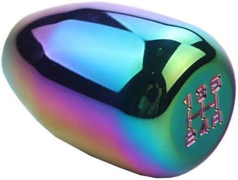 DEWHEL 5 Speed Manual Gearbox Shift Knob M12x1.25 Screw On Aluminum Neo-Chrome...