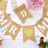 2 Pieces Mr and Mrs Banner Just Married Banner Burlap Wedding Bridal Shower Banner Rustic Bunting Garland for Wedding Party...