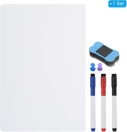 PATIKIL Magnetic Dry Erase Whiteboard Paper, 17" x 12" Adhesive Dry Erase Board Sticker Round Angle Side Magnetic Whiteboard Paper with Marker Era...