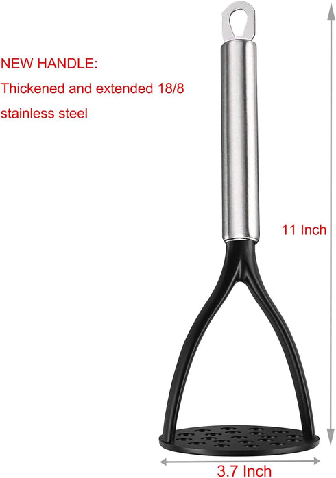 TENTA KITCHEN Good Grips Nylon Potato Solid Masher Ricer Press Blender Crusher for Non-Stick Cookware With Heat Resistant Stay Cool Stainless Stee...