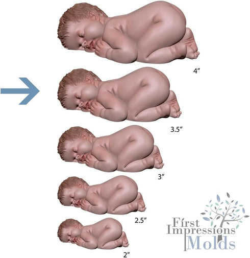 Sleeping Baby 4 Large Silicone Mold B235 by First Impressions Molds...