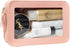 Clear Makeup Bag Organizer, TSA Approved Portable Travel Toiletry Bag Multipurpose Cosmetic Bag Case for Women Vegan Leather Make Up Pouch Transpa...