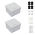 LeMotech Junction Box with Reserved Holes ABS Plastic Electrical Box IP55 Waterproof Dustproof Project Enclosure for Electronics White 3.1 x 3.1 x...