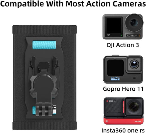 Backpack Shoulder Strap Mount with Adjustable Ball Joint and Shoulder Pad Compatible with GoPro Hero 12 11 10 9 8, DJI Action 4/3, Insta360 and Mo...