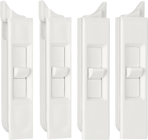 Tilt Latch Pairs White Plastic Construction Snap-In Latch Pairs Spring Loaded Sliding Window Tilt Latch for Home Window Accessories (4)...