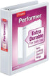 Cardinal Performer 3-Ring Binder, 1.5", Non-Locking Slant-D Rings, 375-Sheet Capacity, ClearVue Presentation Binder, PVC-Free, White (17400CB)...