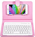 Portable Bluetooth Keyboard with Leather Case, Universal Keyboard with Detachable Flip Case and Stand, Cover with for 4.5''-6.8'' iOS,for Android/...