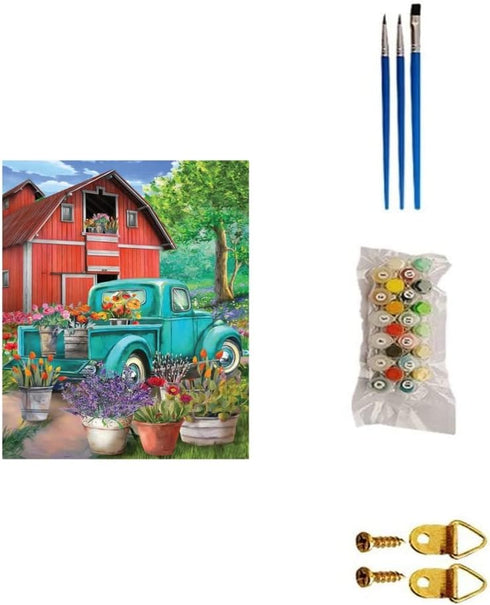 BOMUVI Paint by Number for Adults Beginner Paint by Numbers for Adults Farm Paint by Number Kits Acrylic Painting Paint by Number Kits on Canvas P...
