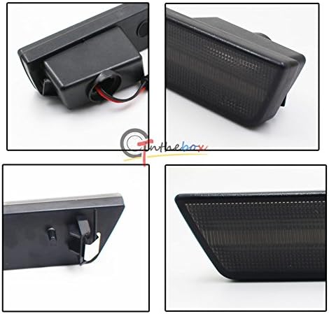 GTINTHEBOX 2PCS Smoked Lens Red LED Rear Bumper Side Marker Lights Lamps Replacement Kit for 2008-2014 Dodge Challenger & 2011-2014 Dodge Charger...