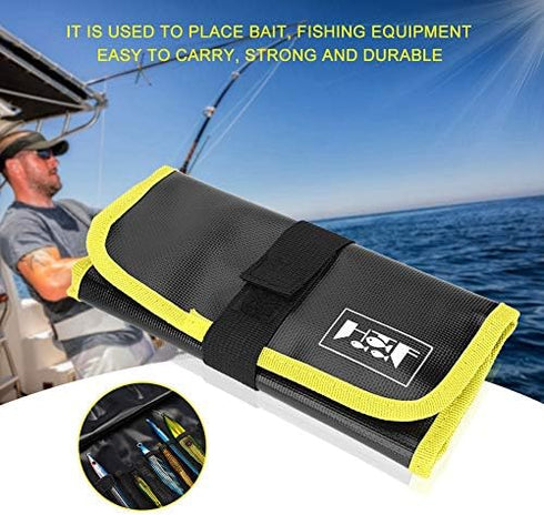 Fishing Jig Bag, Waterproof Fishing Lure Bag Fishing Equipment Accessory Storage Soft Case(Yellow)...