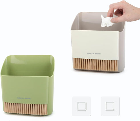 Small Broom and Dustpan Set, Portable Hand Whisk Broom Brush, Mini Hanging Trash Can, Soft Bristle Household Brooms with Dust Pan Combo Set for Cl...