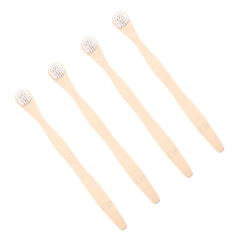 Small Toothbrush Dental 4pcs Bamboo Brush Oral Bad Breath Brush Deep Cleaning Tool for Men Women Adults Oral Stainless Steel...