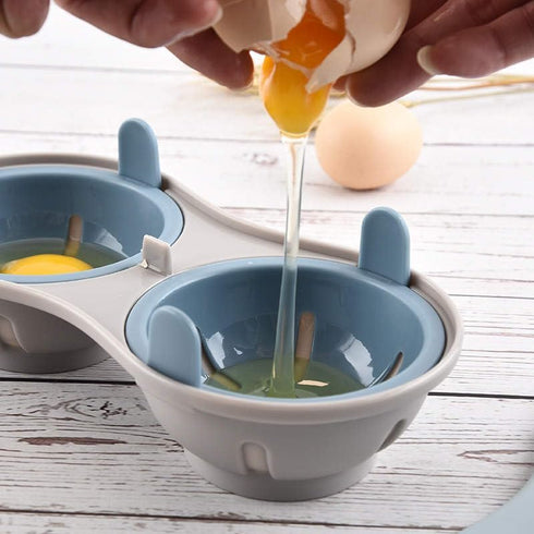 Microwave Egg Poacher for Perfectly Cooked Eggs in Minutes! - egg poacher - egg poacher microwave - microwave egg poacher 2 egg - egg cooker, Whit...