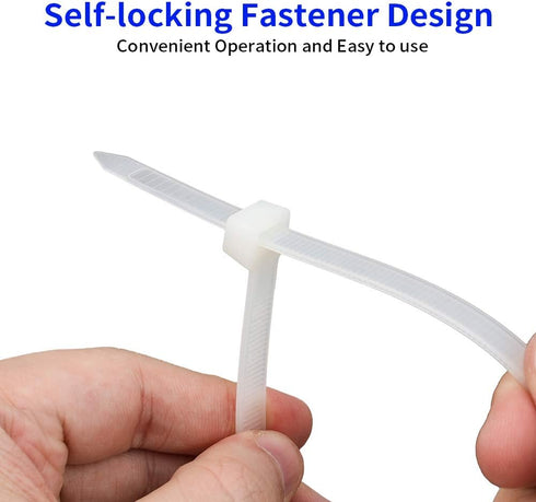 200 Pack Bulk KOOWIN Small 6 inch Nylon Plastic Cable Zip Ties Wire Wraps White...