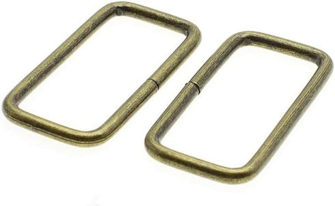 10pcs Metal Wire Formed Rectangle Ring Belt Loop Bra Buckle Package Accessories (Antique Brass, 1-1/2''(38mm))...