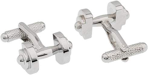 Dumbbell Cufflinks Barbell Weight Lifting Trainer Cross Fit Cuff Links...