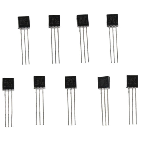 DS18B20 10pcs Black Durable 18B20 TO-92 3 Pins Wire Integrated Circuit Temperature IC Sensor Industrial...