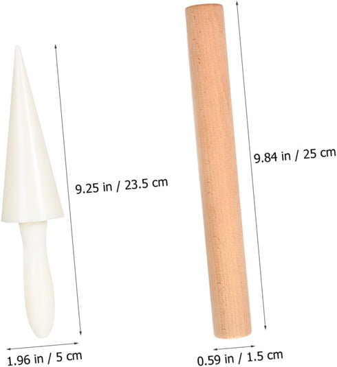 PRETYZOOM 2pcs Ice Cream Waffle Cone Roller Set, Crepe Maker Tool, Krumkake Pastry Making Tool, DIY Omelet Molds, Ice Cream Roll Crispy Egg Cone M...