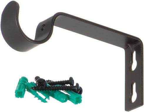 Ivilon Fixed Brackets for Curtain Rods - for 7/8 or 1 Inch Rods. Set of 2 - Antique Black...