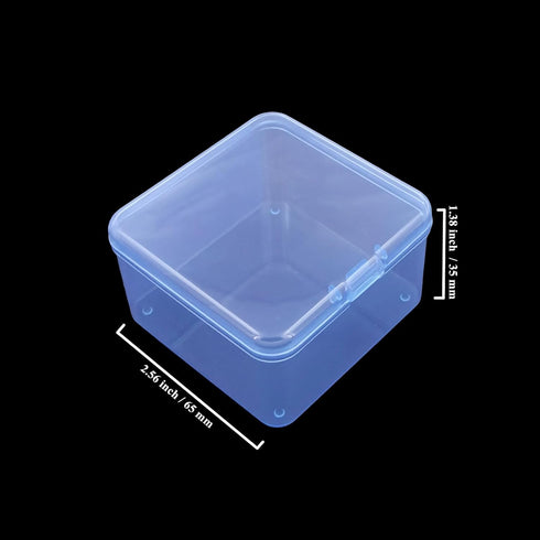 Goodma 18 Pieces Square Empty Mini Plastic Organizer Storage Box Containers with Hinged Lids for Small Items and Other Craft Projects (Blue, 2.56 ...