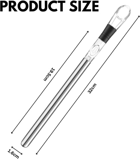 Wine Chiller Stick, Stainless Steel Wine Cooler Stick Chills Wine & Keeps It Cool, Rapid Bottle Chilling Rod for Cooling & Aerating, Iceless Wine ...