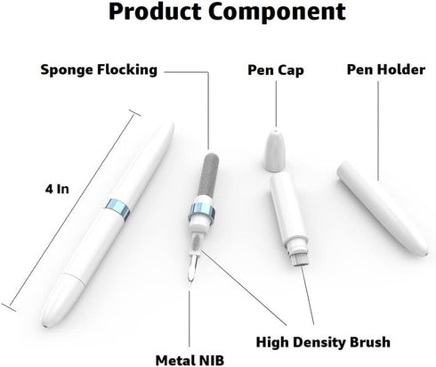 ECP4in1 for Airpod Cleaner Kit Equipped with a Flocked Sponge a Metal Pen Tip 2 High-Density Brush Easy Clean Hard-to-Touch Place Earbud Cleaning ...