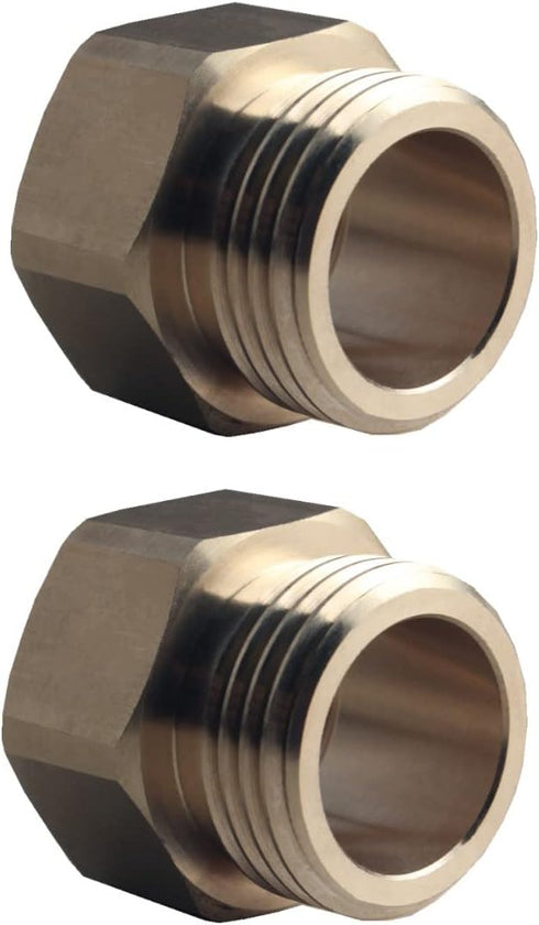 DEWHEL 2 Pack Brass Hose Bib Adapter Include Rubber Washer Compatible with Arrowhead 1-1/16" Fine Thread Female...