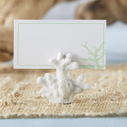 Kate Aspen Seven Seas Coral Place Card Holders - Set of 6 Coastal-Inspired Table Place Cards with Holders - Beach Wedding Decorations - Nautical T...